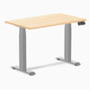 Desky Dual Mini Hardwood Sit Stand Desk, Maple desktop, Gray frame