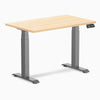 Desky Dual Mini Hardwood Sit Stand Desk, Maple desktop, Space Gray frame