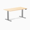 Desky Dual Hardwood Sit Stand Desk, Maple desktop, Space Gray frame