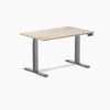 Desky Dual Laminate Sit Stand Desk, Classic Oak desktop, Space Gray frame