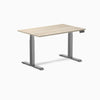 Desky Dual Laminate Sit Stand Desk, Classic Oak desktop, Space Gray frame