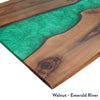 Natural Walnut emerald river resin desktop from desky