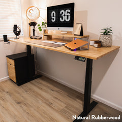 Desky Dual Rubberwood Sit Stand Desk-Desky®