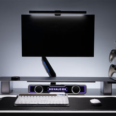 Dual zone light bar attached to monitor - Desky