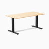Desky Zero Hardwood Office Desk, Maple desktop, Matte Black frame