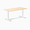 Desky Zero Hardwood Office Desk, Maple desktop, White frame