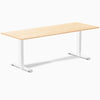Desky Zero Hardwood Office Desk, Maple desktop, White frame