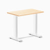 Desky Zero Mini Hardwood Office Desk, Maple desktop, White frame