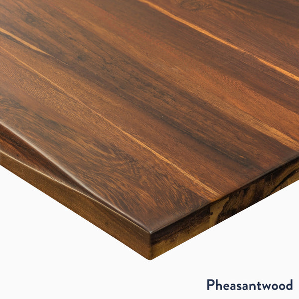 Hardwood Pheasantwood desk corner finish Desky