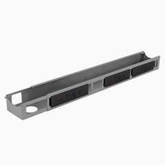 Grey Desky Integrated cable channel 9 power