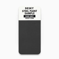 Desky steel paint finish sample for Desky lockers in dark grey