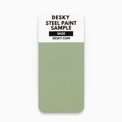Desky steel paint finish sample for Desky lockers in sage green