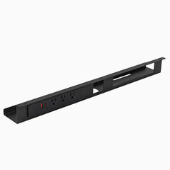 Desky mini cable and power tray in black 3 power