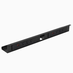 Desky mini cable and power tray in black 6 power