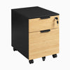 Desky Minimal Filing Cabinet, Black frame, Bamboo
