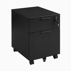Desky Minimal Filing Cabinet, Black frame, Black Laminate
