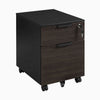Desky Minimal Filing Cabinet, Black frame, Burnished Wood Laminate