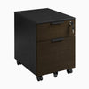 Desky Minimal Filing Cabinet, Black frame, Dark Bamboo