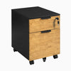 Desky Minimal Filing Cabinet, Black frame, Light Oak Rubberwood