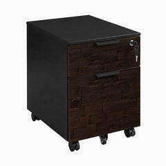 Desky Minimal Filing Cabinet, Black frame, American Rustic Pine Softwood