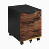 Desky Minimal Filing Cabinet, Black frame, Saman Hardwood