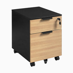 Desky Minimal Filing Cabinet, Black frame, Sublime Teak Laminate