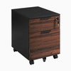 Desky Minimal Filing Cabinet, Black frame, Walnut Hardwood
