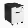 Desky Minimal Filing Cabinet, Black frame, White Laminate