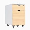 Desky Wooden Minimal Filing Cabinet, White frame, Maple Hardwood