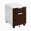 Desky Minimal Filing Cabinet, White frame, Dark Walnut Rubberwood