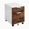 Desky Minimal Filing Cabinet, White frame, Saman Hardwood