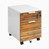 Desky Minimal Filing Cabinet, White frame, Teak Hardwood