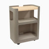 Desky Minimal Open Mobile Pedestal, Maple Hardwood, Light Brown frame