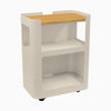 Desky Minimal Open Mobile Pedestal, Light Oak Rubberwood, Wheat frame