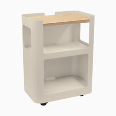 Desky Minimal Open Mobile Pedestal, Maple Hardwood, Wheat frame