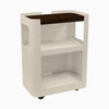 Desky Minimal Open Mobile Pedestal, American Rustic Pine Softwood, Wheat frame
