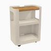 Desky Minimal Open Mobile Pedestal, Teak Hardwood, Wheat frame