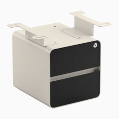 Desky Minimal Under Desk Cabinet, Black Laminate, Wheat frame