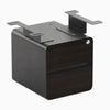 Desky Minimal Under Desk Cabinet, Burnished Wood Laminate, Space Gray frame