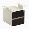 Desky Minimal Under Desk Cabinet, Burnished Wood Laminate, Wheat frame