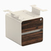 Desky Minimal Under Desk Cabinet, Jarrah Legno Laminate, Wheat frame