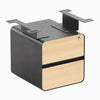 Desky Minimal Under Desk Cabinet, Maple Hardwood, Space Gray frame