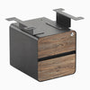 Desky Minimal Under Desk Cabinet, Natural Walnut Laminate, Space Gray frame