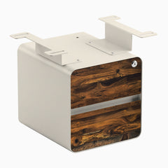 Desky Minimal Under Desk Cabinet, Pheasantwood Hardwood, Wheat frame