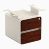 Desky Minimal Under Desk Cabinet, Red Walnut Rubberwood, Wheat frame