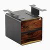 Desky Minimal Under Desk Cabinet, Saman Hardwood, Space Gray frame
