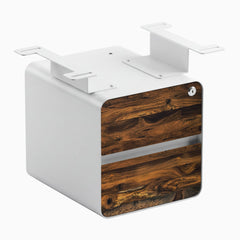 Desky minimal under desk cabinet white frame, pheasantwood front
