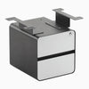 Desky Minimal Under Desk Cabinet, White Laminate, Space Gray frame