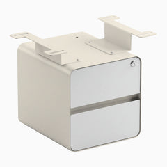 Desky Minimal Under Desk Cabinet, White Laminate, Wheat frame