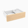 Desky Minimal Under Desk Drawer, Maple Hardwood desktop, White frame